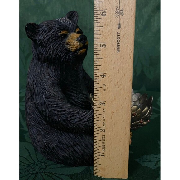 Department 56 Bear Resin Figurine with small metal bowl - Picture 8 of 8